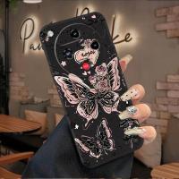ราคา สําหรับ ZTE Nubia Focus 2 Focus Pro 5G Nubia Air RedMagic 10 Air Focus 5G Z80 Ultra Z60 Z70S Ultra ผีเสื้อ Rose ออกแบบเคสโทรศัพท์สีดํา Soft TPU กันกระแทกปลอก (52107347904)