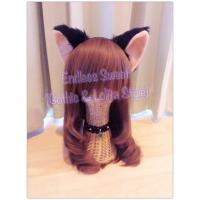 ราคา ที่คาดผมหูแมวขนยาวสีดำด้านในส้มอ่อน (24498619)