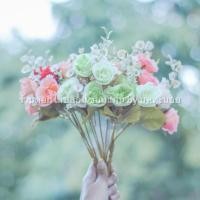 ราคา ช่อดอกกุหลาบ ดอกกุหลาบปลอม ช่อดอกไม้ปลอม สีแดง สีโอรส สีเขียว (4665858529)
