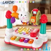 ราคา ลาเยอร์ หมุนเพลงเปียโนคีย์บอร์ด,กระต่ายพลาสติกการศึกษาเพลงของเล่น,น่ารักมัลติฟังก์ชั่16 ใน 1ต้นการศึกษาเด็กเปียโนของเล่นเด็กวัยหัดเดิน (46956192502)
