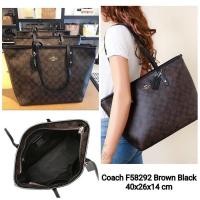ราคา COACH CITY ZIP TOTE IN SIGNATURE COATED CANVAS (COACH F58292) SIZE : 16" (ปากL) x 10 1/2" (H) x 5 1/2" (W) (6985041306)
