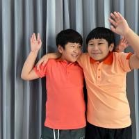 ราคา เสื้อโปโลเด็ก สีโอรสอ่อน ปกส้มเข้ม และสีโอรสกลาง ปกส้ม คอปกแขนสั้น สำหรับเด็ก น้ำหนักเริ่มต้นที่ 38 - 60 กิโล (742481890)