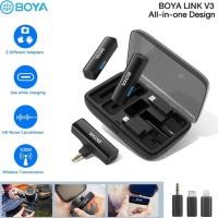 ราคา ไมโครโฟนไร้สายพร้อมช่องสัญญาณ 2.4G แบบคู่ BOYA LINK V3 Wireless Lavalier Microphone for iPhone/Android/Camera Vlogging (27801280195)