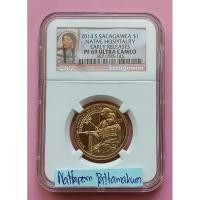 ราคา เหรียญเกรด NGC PF69Ultra Cameo Sacagawea Dollar Native Hospitalit Early Release 2014-S (22181082040)