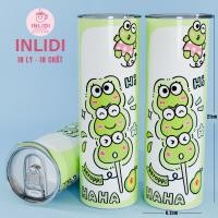 ราคา Thermos Cup with Cute Keroppi Frog Print, Green Tone, Hi Haha Letter, สไตล์การ์ตูนน่ารัก (48955678955)