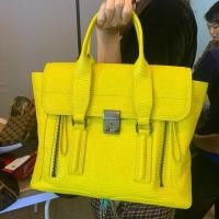 ราคา กระเป๋า Phillip Lim Medium pashli - Cerulean สีเหลือง หนังวัวแท้ มือสอง (28601848281)