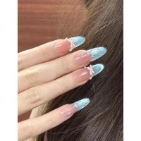ราคา เล็บปลอมเจล เล็บปลอมสำเร็จรูปเจล 2025 ใหม่สไตล์เสือดาวพิมพ์สีฟ้ากุทัณฑ์ยาวเพชรขนาดเล็กแต่งเล็บมูลค่าสูงไวท์เทนนิ่งดูมือยาวสวมใส่เล็บ (50053581655)