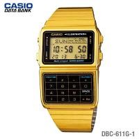 ราคา Casio DATA BANK นาฬิกาข้อมือเครื่องคิดเลข สายสแตนเลสสีทอง รุ่น DBC-611G-1 (1278183297)