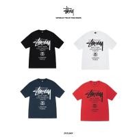 ราคา Stussy World Tour Tee (SS25) (Black/ White/ Cayenne/ Navy) (27185944805)