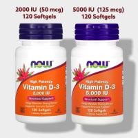ราคา ✅พร้อมส่ง วิตามินดี3 Vitamin D3⚡️Now Foods, High Potency Vitamin D-3, 2000 IU & 5000 IU, 120 Softgels (6587281175)