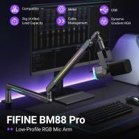 ราคา FIFINE BM88 PRO RGB (ขาตั้งไมค์) LOW-PROFILE MICROPHONE ARM (28464190686)