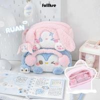 ราคา ถุงเก็บเครื่องเขียน FULLHSE, ดินสอตุ๊กตาหน้าต่างดูได้ความจุขนาดใหญ่, กระเป๋าปากกาการ์ตูน Kawaii นุ่ม (54557220735)