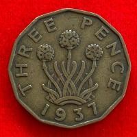 ราคา เหรียญอังกฤษ United Kingdom 3 pence ปี 1943 เหรียญ​ต่างประเทศ (24519238063)