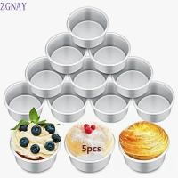 ราคา ZGNAY 5 ชิ้นทาร์ตไข่ Moulds,ดีบุกขนาดเล็กทรงกลมถ้วยคัพเค้กแบบไม่ติด,มินิพื้นผิวนอนสติ๊กแม่พิมพ์เค้กอลูมิเนียมกระทะมืออาชีพ (51400128779)