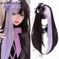 ราคา วิกผมสีดำ สีม่วง สีชมพู สำหรับลุค lolita ทนความร้อน พร้อมไฮไลท์ (50706388044)
