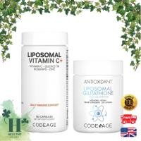 ราคา พร้อมส่ง Codeage Vitamins Liposomal Vitamin C+180 Capsules Liposomal Glutathione 500 mg 60 Capsules (28063975676)