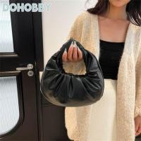 ราคา กระเป๋าถือและสะพายหลังทรงสี่เหลี่ยมแบบจีบ นุ่มนวล สำหรับผู้หญิง (57956240615)