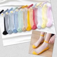 ราคา ถุงเท้าซีทรู โปร่งใส ถุงเท้าข้อสั้น ลายดอกเดซี Free Size ผ้าเกรดดีพรีเมี่ยม (18649713542)