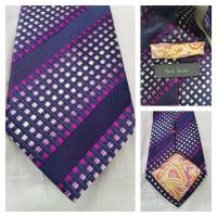 ราคา PAUL SMITH 100% Silk Necktie Purple Stripes Pattern (47706176197)