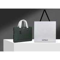 ราคา มือสอง Brand New Montblanc Fashion 3.0 Series Ultra-Thin Briefcase British Green Model: MB131939#689720 วัสดุ: หนังวัวชั้นหนึ่ง (หนังต้นฉบับ) (55654418003)
