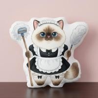 ราคา หมอนไดคัทสกรีนรูป พิมพ์2ด้าน ตุ๊กตา Pillowdoll ของขวัญวันเกิด หมอนน้องแมว French Maid Cat Birman เบอร์แมน (45404105038)