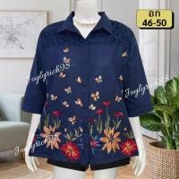 ราคา เข้าใหม่เสื้อสาวอวบอก46-50"ใส่ได้ หน้าผ้า50ไซส์ใหญ่ปกเชิ้ตผ้าลินินผสมฝ้ายงานปัก ซื้อฝากแม่ฝากยายใส่งานทำบุญใส่เที่ยว (43618998585)