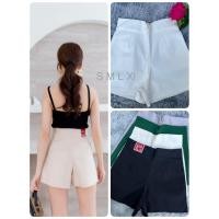 ราคา กางเกงขาสั้นผู้หญิง เอวสูง ซิปหลัง (เอววี) หน้าเรียบ เนื้อผ้าดับเบิ้ล #Tonbewry เอววี (25715400599)