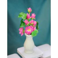 ราคา (ต่อชิ้น) แจกันเซรามิคดอกบัวหลวงสีชมพูงานดินปั้น ขนาด 6" ของมงคล ของไหว้ บูชาสิ่งศักดิ์สิทธิ์ (40875065180)