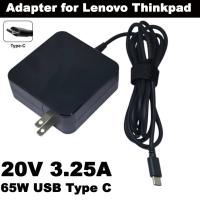 ราคา 20V 3.25A 65W USB Type C Power Adapter Charger for Lenovo Thinkpad X1 carbon Yoga X270 X280 T580 P51s P52s E480 E470. (54600207936)