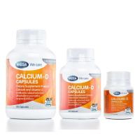 ราคา แคลเซี่ยมบำรุงกระดูก Mega We Care Calcium-D เมก้า วี แคร์ (90,60,20 แคปซูล) (775713759)