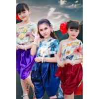 ราคา ชุดไทยสไบเด็กผู้หญิง สไบผ้าไหมอิตาลี ชุดไทยเด็ก (25190975333)