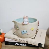ราคา [Handmade] Chawan ถ้วยชงมัทฉะ มีน้องแมวส้มเกาะขอบ (29542547635)