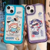 ราคา เคสขอบนิ่มหลังแข็ง หลังใส14 14pro 14promax 13 13pro 13promax ไอโฟนสวยๆ การ์ตูน ขอบสีหลังใส กันกระแทกสวยๆ (23733917280)