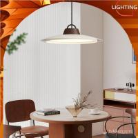 ราคา French Retro Cream Fisherman Hat Restaurant Pendant Light Vintage Cream Simple UFO Bar Dining Room Eye Protection Pendan (57452773791)