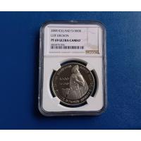 ราคา เหรียญเกรด NGC PF 69 Ultra Cameo - Iceland 1000 Kronur Silver Proof Leif Ericson 2000 #เงินขัดเงา .900 Silver (27035844332)
