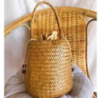ราคา กระเป๋าสานกระจูดขัดสี ทรงถังสานหนา2 ชั้น (21510131528)