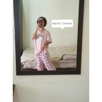 ราคา พร้อมส่ง❗ชุดนอนแขนสั้น+ขายาว ลายคิตตี้สีชมพู (18408573893)