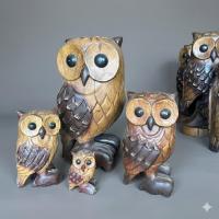 ราคา นกฮูกไม้แกะสลัก ไม้จามจุรี (8 ขนาด) งานแกะลายรอบตัว ของแต่งบ้านมงคล บริวารพระแม่ลักษมี เสริมฮวงจุ้ย (56452491236)