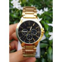 ราคา นาฬิกา Casio รุ่น MTP-V300G-1A นาฬิกาข้อมือผู้ชายสายสแตนเลสสีทอง หน้าปัดสีดำ -ของแท้ 100% ประกันสินค้า 1 ปีเต็ม (1271968050)