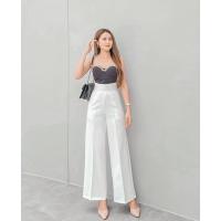 ราคา กางเกงขากระบอกเอวสูงสีขาว (22075557712)