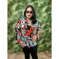 ราคา FREE SIZE(รอบอก38-46)เสื้อเชิ้ตคนอ้วน ชุดทำงานสาวอวบ โอเวอร์ไซส์-QINYMSTORE (14849082373)