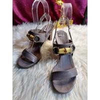ราคา แท้มือสอง❤️ไซส์ 37 Gucci Bamboo horsebit sandals รองเท้าแบรนด์เนมของแท้มือสอง (25782585965)