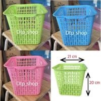 ราคา ตะกร้าพลาสติก(สีหวาน) ตะกร้าใส่ของ ตะกร้าอเนกประสงค์ เหลี่ยมสูง (4259116785)