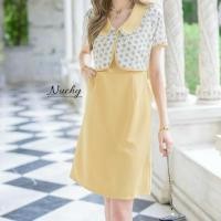 ราคา เดรสทำงาน สีเหลือง ป้าย nuchy size m (24333509353)