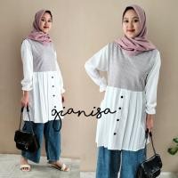 ราคา GIANISA / AIREN TWO TONE TUNIC / TARTAN / PLAID / ART CREPE MIX SPANDEX / EMPE / ปุ่ม ACCENT (13602331681)