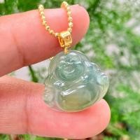 ราคา จี้หยกไอซี่บลูเนื้อแก้ว พร้อมสร้อยทองคำแท้ 18k หยกแท้สีธรรมชาติ (23836079359)