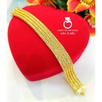 ราคา สร้อยข้อมือเลส B327 หนัก 2 บาท ลายสี่เสา งานทองเคลือบแก้ว ทองไมครอน ทองสวยเลสข้อมือ (14199132576)