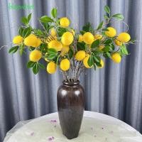 ราคา สีฟ้าสาขามะนาวเทียม,หรูหราสีเขียวใบผลไม้มะนาวเทียม,การจัดดอกไม้มะนาวเทียมสมจริงสง่างามจําลองผลไม้ต้นไม้ในร่มกลางแจ้ง (50206412419)