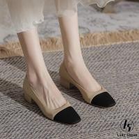 ราคา [LS] รองเท้าส้นสูงแฟชั่นสำหรับผู้หญิง รองเท้าส้นสูงหัวเหลี่ยม รองเท้าหนังฝรั่งเศส ใส่ได้ทุกวัน ทำงาน เที่ยว (43823935603)