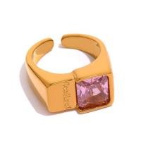 ราคา แหวนปลายเปิดปรับไซส์ได้ CZ สีชมพู (29990446664)